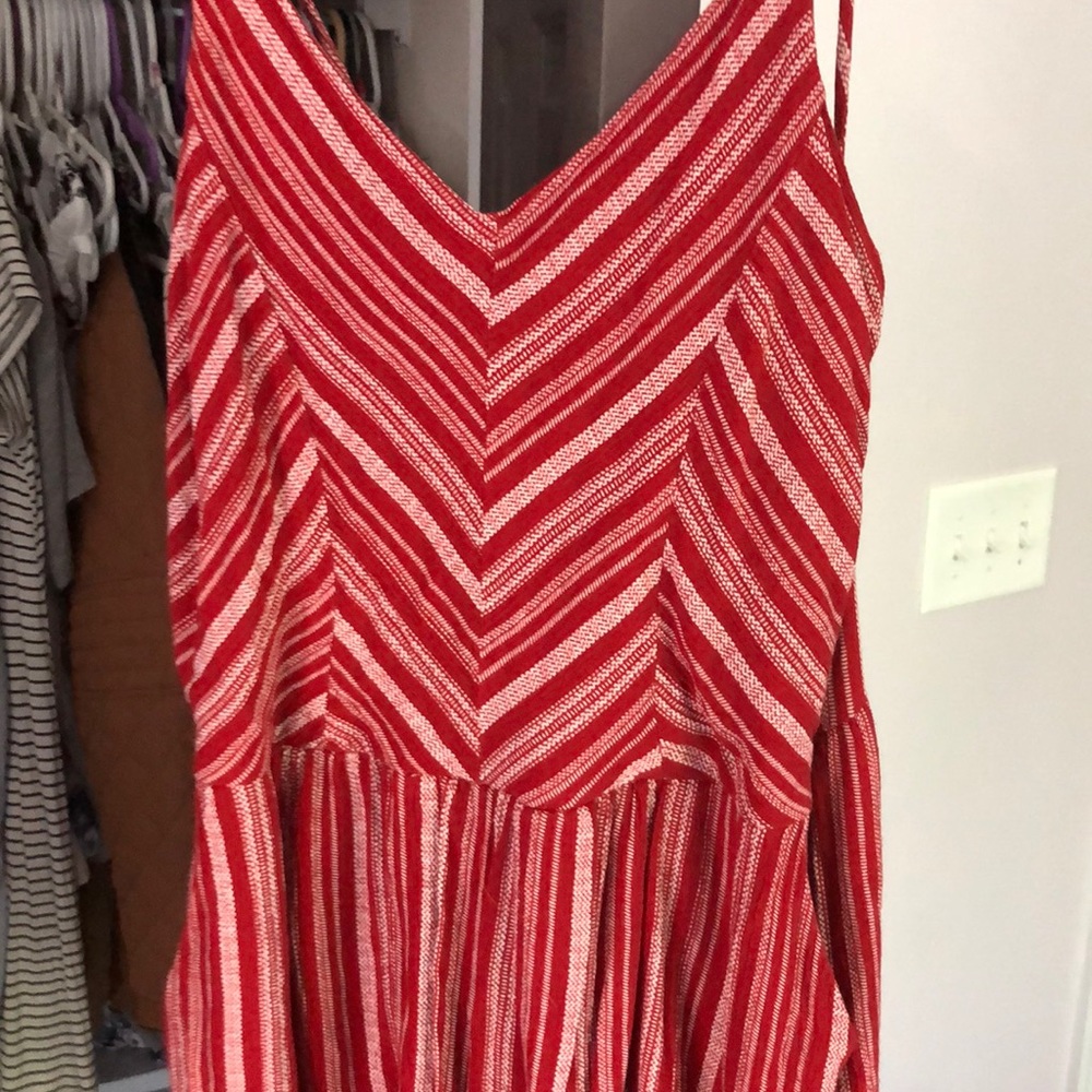 One heart clothing red and white striped romper M